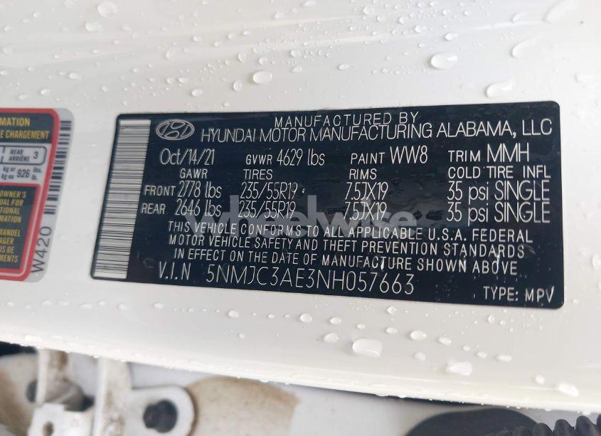 Photo 9 of 2022 Hyundai Tucson SEL (VIN 5NMJC3AE3NH057663)