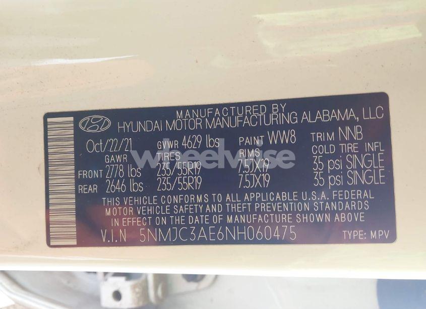 Photo 9 of 2022 Hyundai Tucson SEL (VIN 5NMJC3AE6NH060475)