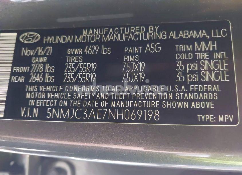 Photo 9 of 2022 Hyundai Tucson SEL (VIN 5NMJC3AE7NH069198)