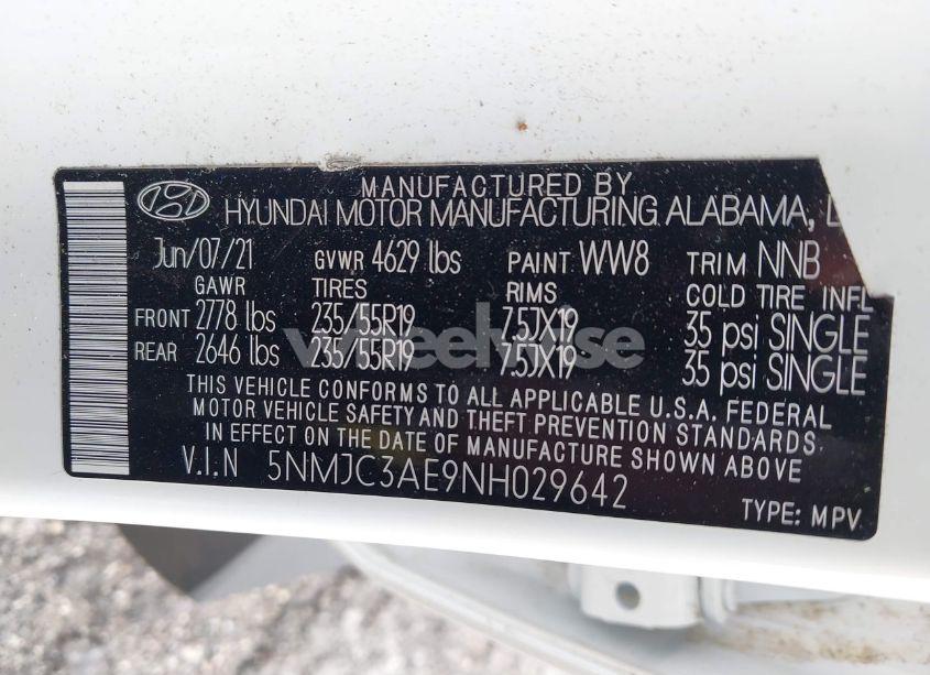 Photo 9 of 2022 Hyundai Tucson SEL (VIN 5NMJC3AE9NH029642)