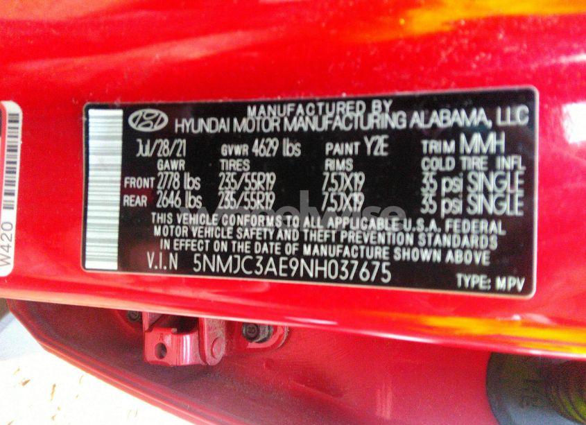 Photo 9 of 2022 Hyundai Tucson SEL (VIN 5NMJC3AE9NH037675)