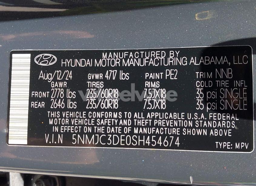 Photo 9 of 2025 Hyundai Tucson SEL CONVENIENCE (VIN 5NMJC3DE0SH454674)