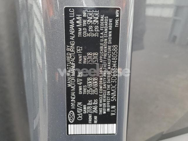 Photo 11 of 2025 HYUNDAI TUCSON SEL (VIN 5NMJC3DE5SH480588)