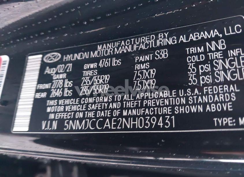 Photo 9 of 2022 Hyundai Tucson SEL (VIN 5NMJCCAE2NH039431)