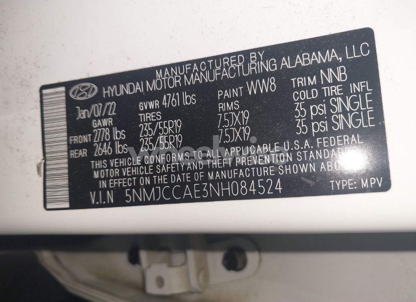 Photo 9 of 2022 Hyundai Tucson SEL (VIN 5NMJCCAE3NH084524)