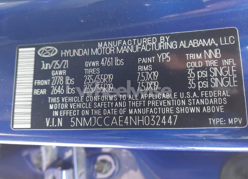 Photo 9 of 2022 Hyundai Tucson SEL (VIN 5NMJCCAE4NH032447)