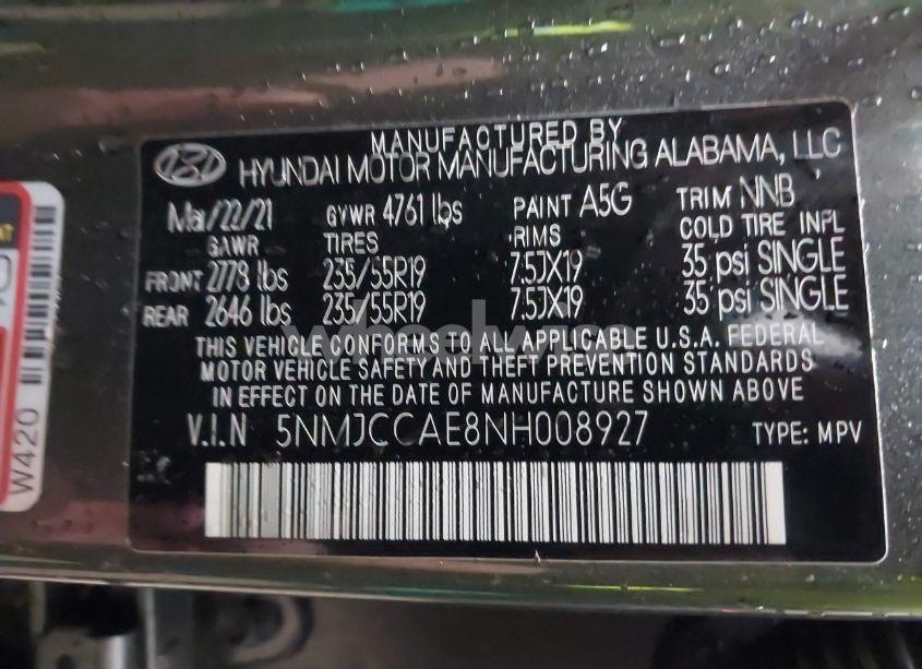 Photo 9 of 2022 Hyundai Tucson SEL (VIN 5NMJCCAE8NH008927)