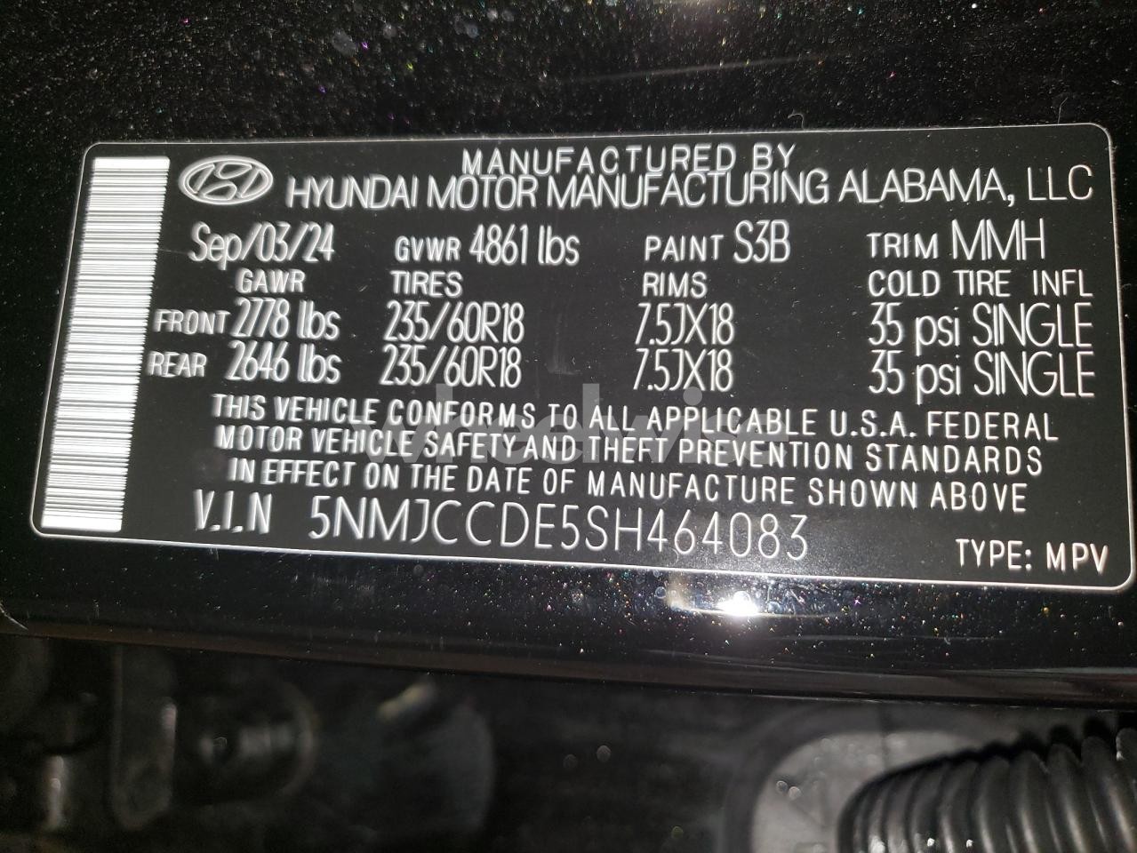 Photo 13 of 2025 HYUNDAI TUCSON SEL (VIN 5NMJCCDE5SH464083)