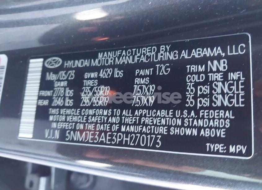 Photo 9 of 2023 Hyundai Tucson LIMITED (VIN 5NMJE3AE3PH270173)