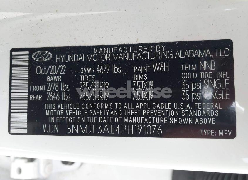 Photo 9 of 2023 Hyundai Tucson LIMITED (VIN 5NMJE3AE4PH191076)