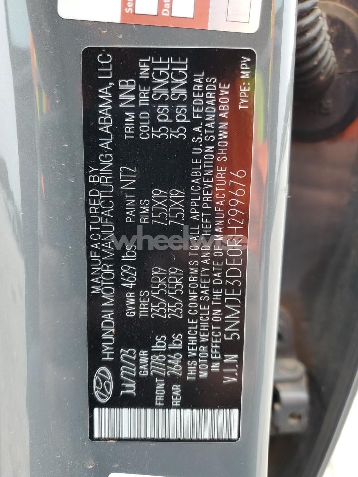 Photo 13 of 2024 HYUNDAI TUCSON LIMITED (VIN 5NMJE3DE0RH299676)