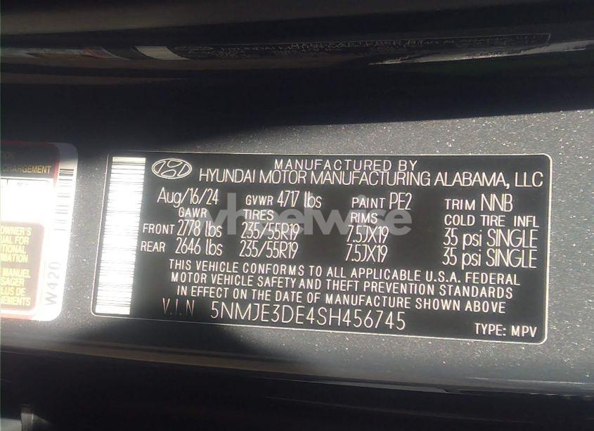 Photo 9 of 2025 Hyundai Tucson LIMITED (VIN 5NMJE3DE4SH456745)