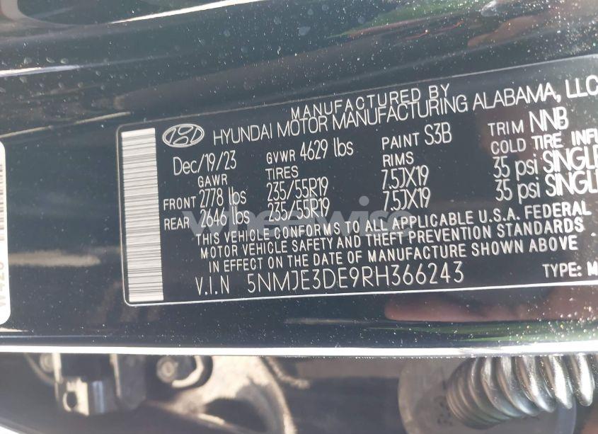 Photo 9 of 2024 Hyundai Tucson LIMITED (VIN 5NMJE3DE9RH366243)