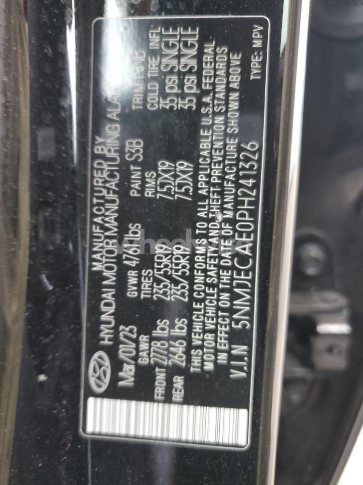 Photo 13 of 2023 HYUNDAI TUCSON LIMITED (VIN 5NMJECAE0PH241326)