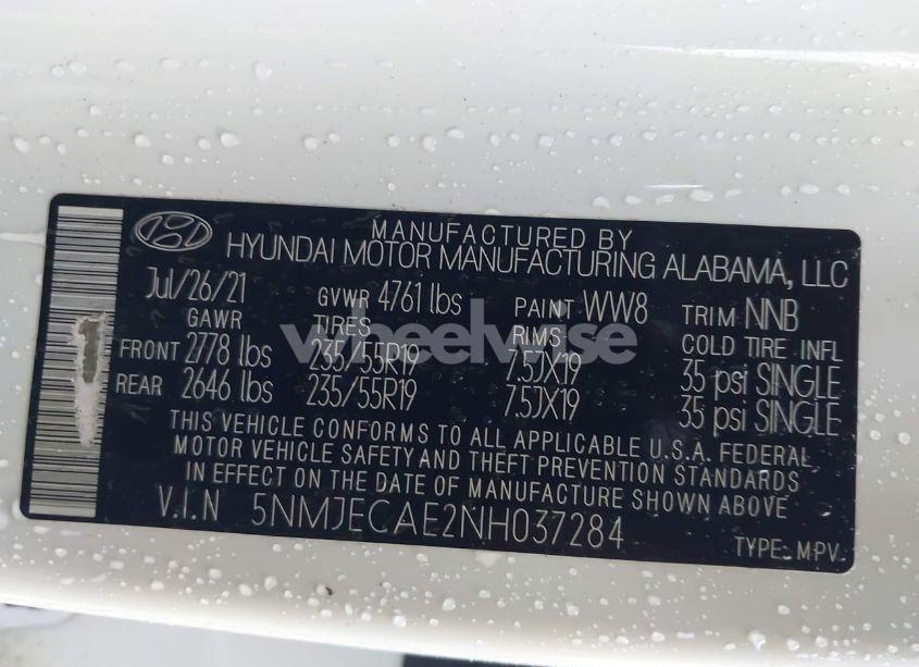 Photo 9 of 2022 Hyundai Tucson LIMITED (VIN 5NMJECAE2NH037284)