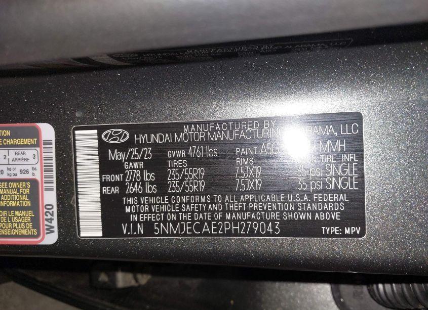 Photo 9 of 2023 Hyundai Tucson LIMITED (VIN 5NMJECAE2PH279043)