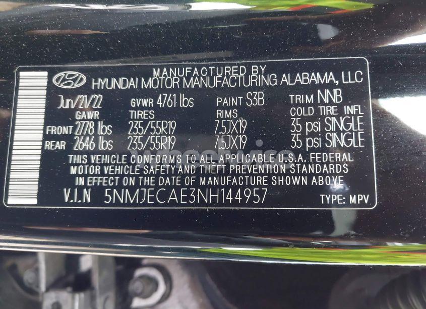 Photo 9 of 2022 Hyundai Tucson LIMITED (VIN 5NMJECAE3NH144957)