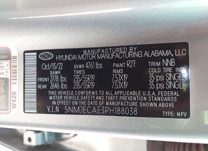 Photo 9 of 2023 Hyundai Tucson LIMITED (VIN 5NMJECAE3PH188038)