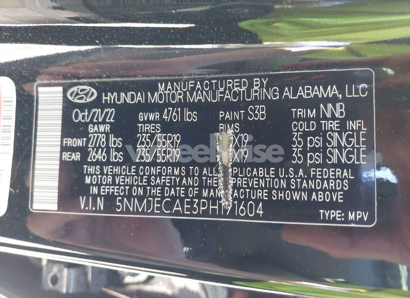 Photo 9 of 2023 Hyundai Tucson LIMITED (VIN 5NMJECAE3PH191604)