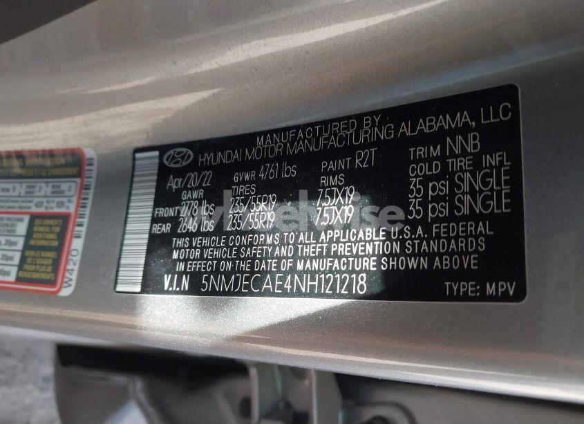 Photo 9 of 2022 Hyundai Tucson LIMITED (VIN 5NMJECAE4NH121218)