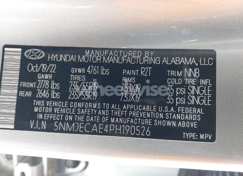 Photo 9 of 2023 Hyundai Tucson LIMITED (VIN 5NMJECAE4PH190526)