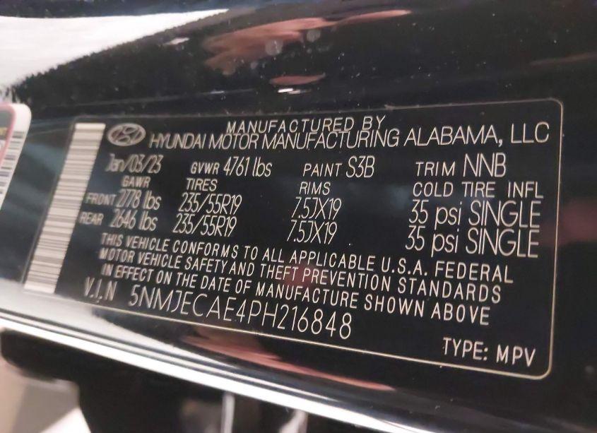 Photo 9 of 2023 Hyundai Tucson LIMITED (VIN 5NMJECAE4PH216848)