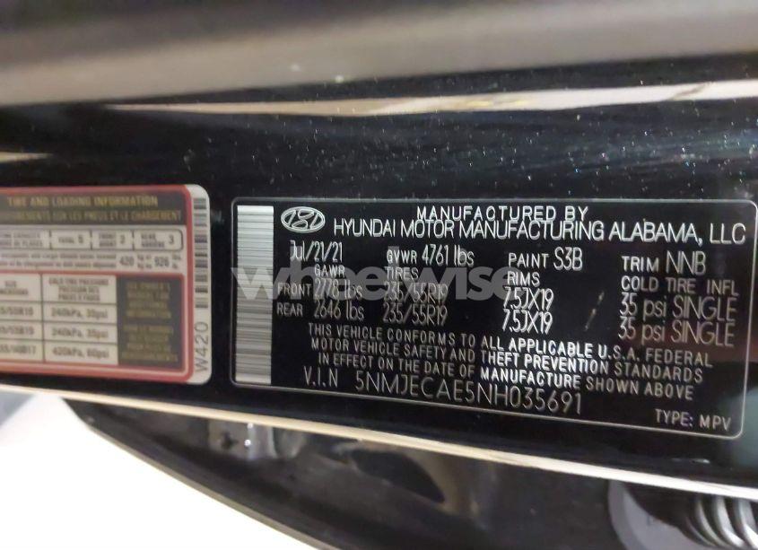 Photo 9 of 2022 Hyundai Tucson LIMITED (VIN 5NMJECAE5NH035691)