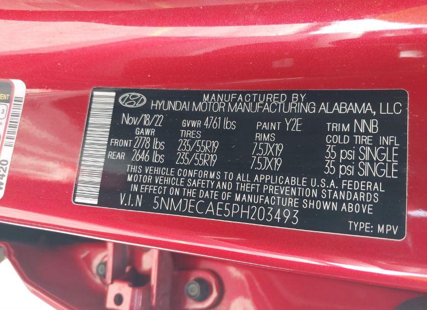 Photo 9 of 2023 Hyundai Tucson LIMITED (VIN 5NMJECAE5PH203493)