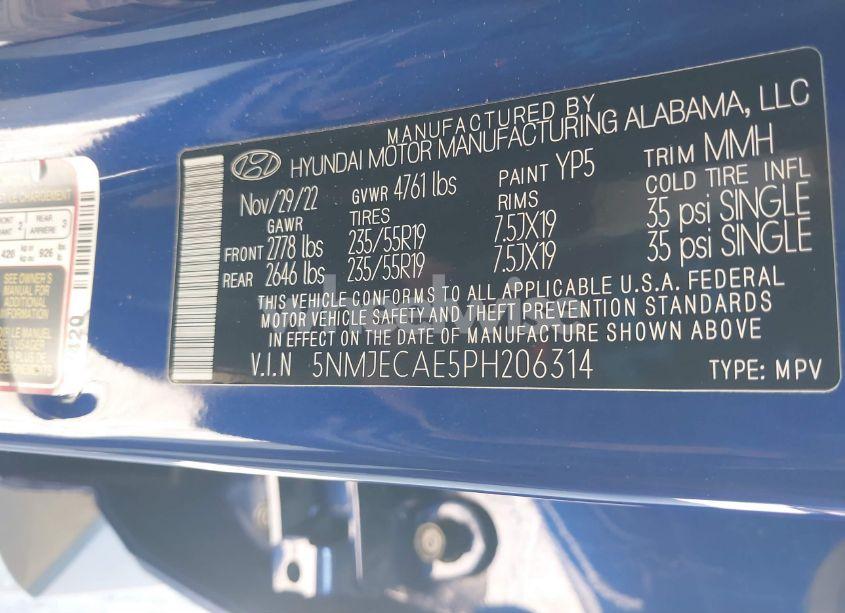 Photo 9 of 2023 Hyundai Tucson LIMITED (VIN 5NMJECAE5PH206314)