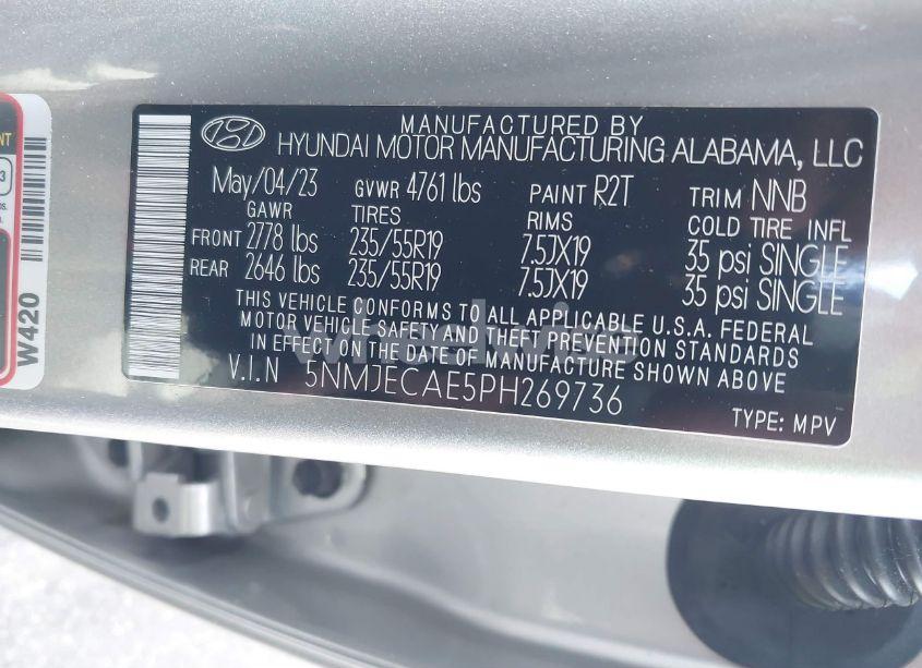 Photo 9 of 2023 Hyundai Tucson LIMITED (VIN 5NMJECAE5PH269736)