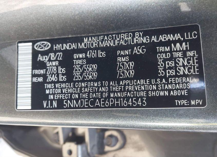 Photo 9 of 2023 Hyundai Tucson LIMITED (VIN 5NMJECAE6PH164543)