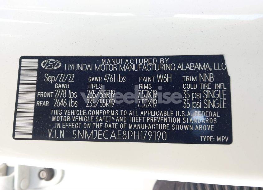 Photo 9 of 2023 Hyundai Tucson LIMITED (VIN 5NMJECAE8PH179190)