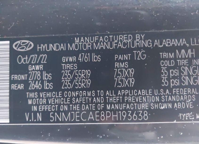 Photo 9 of 2023 Hyundai Tucson LIMITED (VIN 5NMJECAE8PH193638)