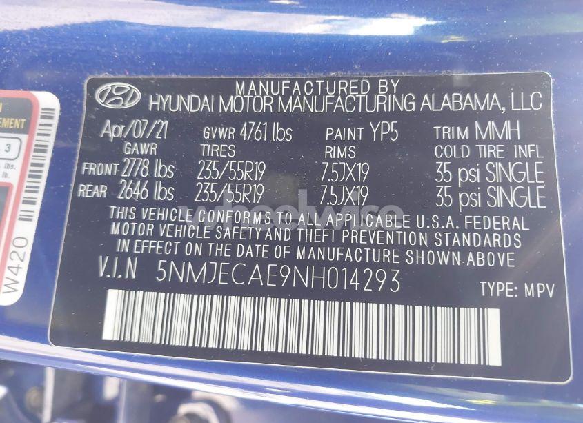 Photo 9 of 2022 Hyundai Tucson LIMITED (VIN 5NMJECAE9NH014293)