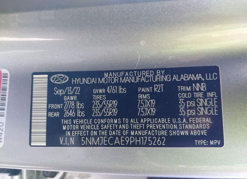 Photo 9 of 2023 Hyundai Tucson LIMITED (VIN 5NMJECAE9PH175262)