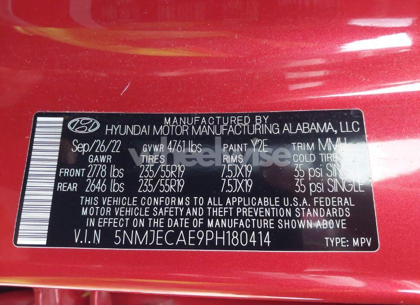 Photo 9 of 2023 Hyundai Tucson LIMITED (VIN 5NMJECAE9PH180414)