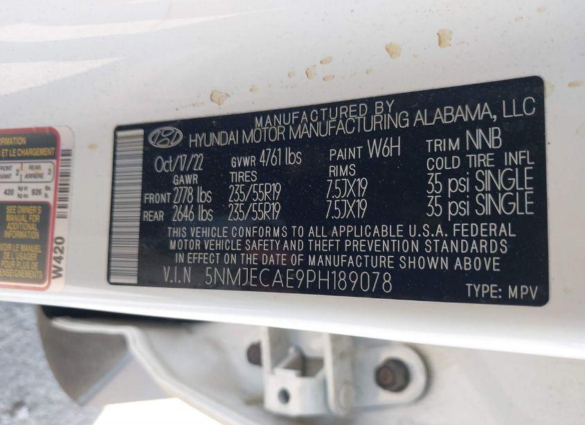 Photo 9 of 2023 Hyundai Tucson LIMITED (VIN 5NMJECAE9PH189078)