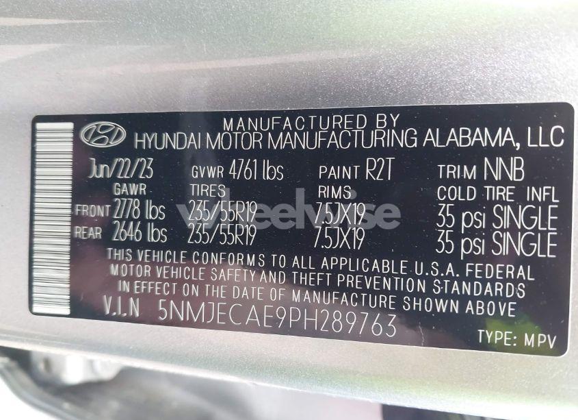 Photo 9 of 2023 Hyundai Tucson LIMITED (VIN 5NMJECAE9PH289763)