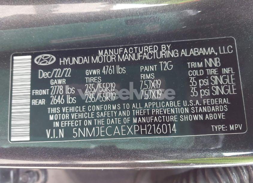 Photo 9 of 2023 Hyundai Tucson LIMITED (VIN 5NMJECAEXPH216014)