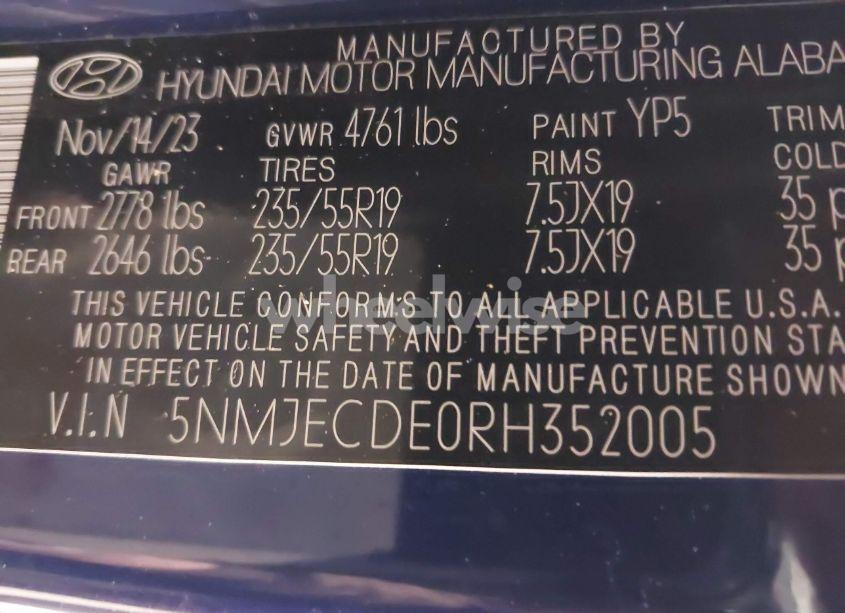 Photo 9 of 2024 Hyundai Tucson LIMITED (VIN 5NMJECDE0RH352005)