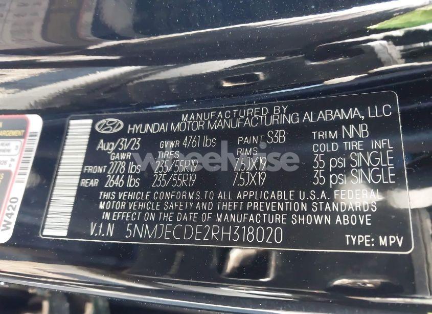 Photo 9 of 2024 Hyundai Tucson LIMITED (VIN 5NMJECDE2RH318020)