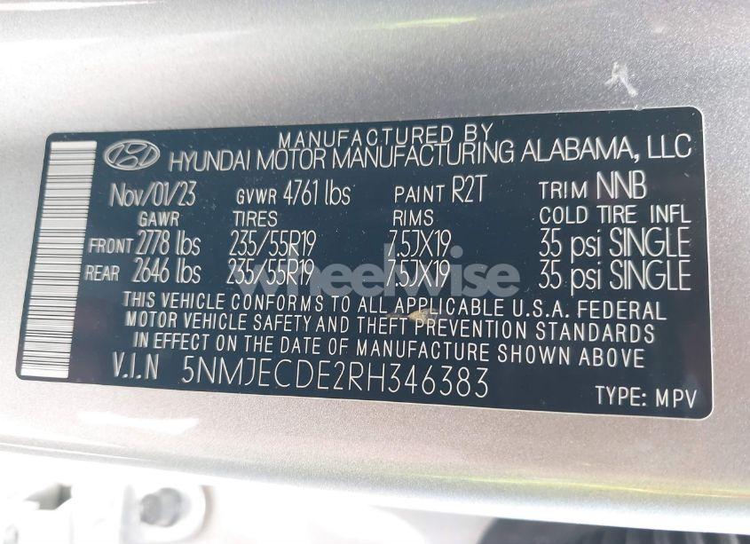 Photo 9 of 2024 Hyundai Tucson LIMITED (VIN 5NMJECDE2RH346383)