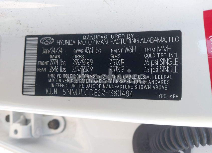 Photo 9 of 2024 Hyundai Tucson LIMITED (VIN 5NMJECDE2RH380484)