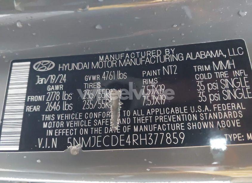 Photo 9 of 2024 Hyundai Tucson LIMITED (VIN 5NMJECDE4RH377859)