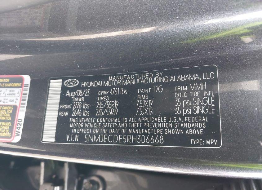 Photo 9 of 2024 Hyundai Tucson LIMITED (VIN 5NMJECDE5RH306668)