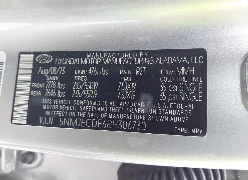 Photo 9 of 2024 Hyundai Tucson LIMITED (VIN 5NMJECDE6RH306730)