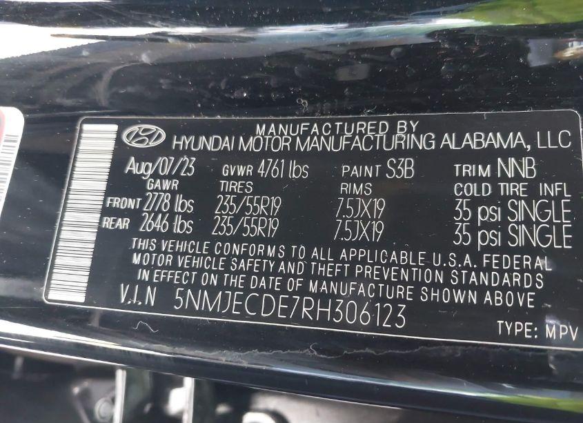 Photo 9 of 2024 Hyundai Tucson LIMITED (VIN 5NMJECDE7RH306123)