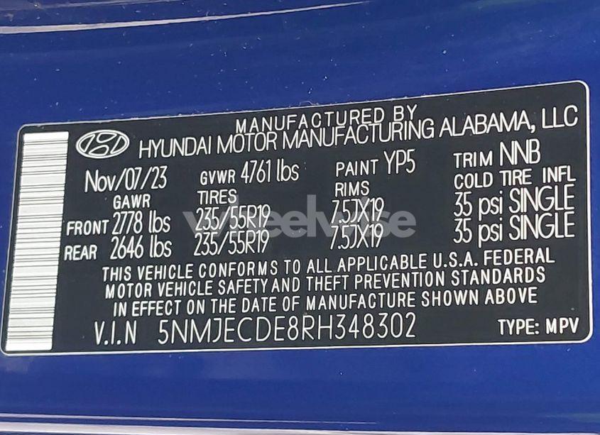 Photo 9 of 2024 Hyundai Tucson LIMITED (VIN 5NMJECDE8RH348302)