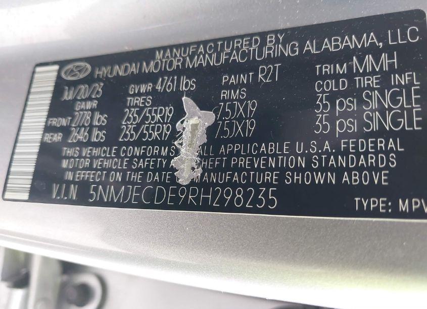 Photo 9 of 2024 Hyundai Tucson LIMITED (VIN 5NMJECDE9RH298235)