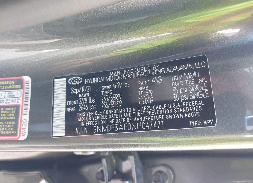Photo 9 of 2022 Hyundai Tucson SEL (VIN 5NMJF3AE0NH047471)
